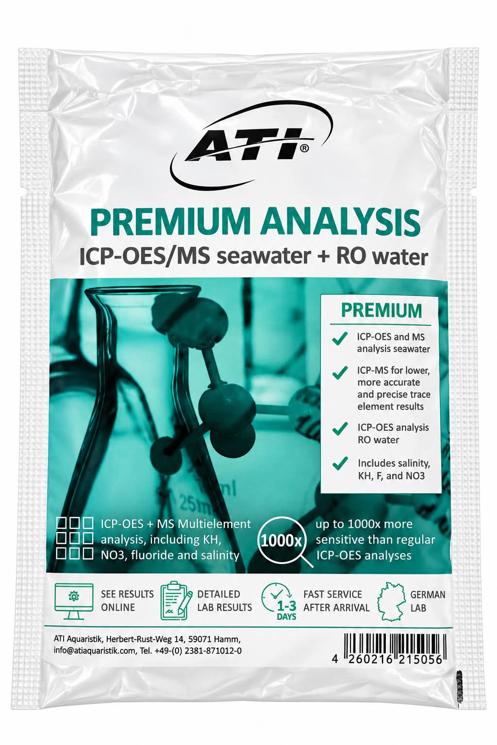 ATI ICP-MS Premium Lab Water Analysis - With Return Shipping